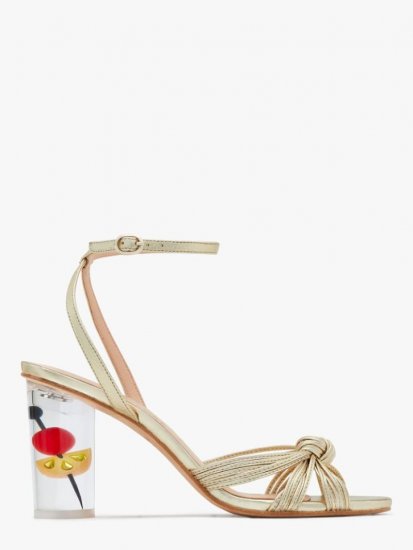 Kate Spade | Pale Gold Happy Hour Sandals - Click Image to Close