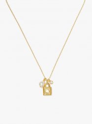 Kate Spade | Cream Multi Lock And Spade Charm Mini Pendant