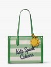 Kate Spade | Green Multi. Market Cabana Canvas Medium Tote