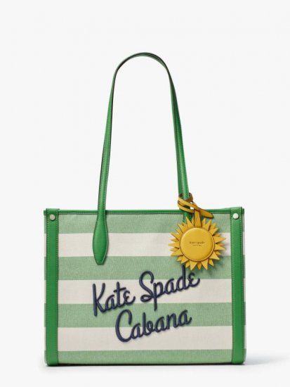 Kate Spade | Green Multi. Market Cabana Canvas Medium Tote - Click Image to Close