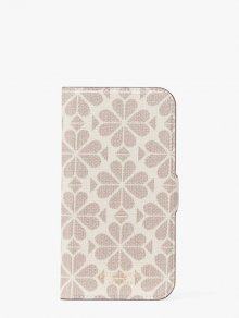 Kate Spade | Parchment Multi Spade Flower Coated Canvas Iphone 13 Pro Magnetic Wrap Folio Case