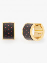 Kate Spade | Black Hearts Heritage Spade Flower Huggies