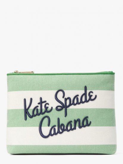 Kate Spade | Green Multi. Cabana Canvas Pouch - Click Image to Close