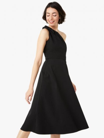 Kate Spade | Black Twill One-Shoulder Dress - Click Image to Close