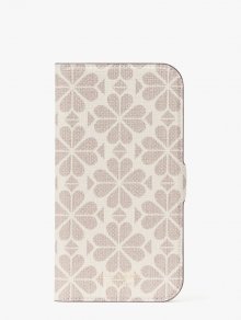 Kate Spade | Parchment Multi Spade Flower Coated Canvas Iphone 13 Pro Max Magnetic Wrap Folio Case