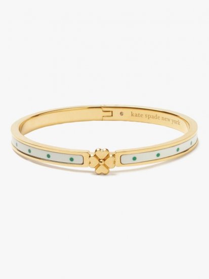 Kate Spade | Sun Dot Heritage Spade Flower Metal Thin Hinged Bangle - Click Image to Close