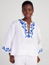 Kate Spade | Fresh White Embroidered Zigzag Floral Tunic Top