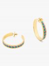 Kate Spade | Blue Madras Plaid Heritage Spade Flower Hoops