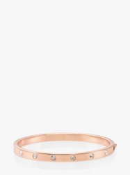 Kate Spade | Clear/Rose Gold Set In Stone Enamel Stone Hinged Bangle