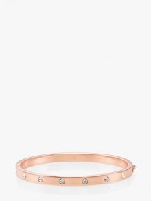 Kate Spade | Clear/Rose Gold Set In Stone Enamel Stone Hinged Bangle