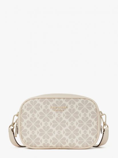 Kate Spade | Parchment Multi Spade Flower Coated Canvas Infinite Medium Camera Bag - Click Image to Close