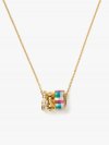 Kate Spade | Blue Madras Plaid Heritage Spade Flower Stacked Mini Pendant