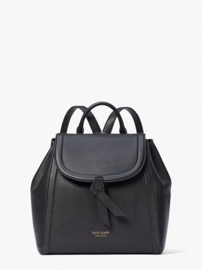 Kate Spade | Black Knott Medium Flap Backpack - Click Image to Close