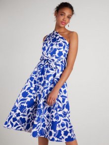 Kate Spade | Blueberry Zigzag Floral Belted Sabrina Dress