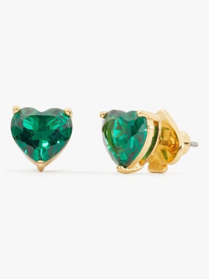 Kate Spade | Green. My Love Heart Studs - Click Image to Close