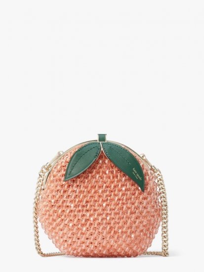 Kate Spade | Guava Juice Bellini Embellished Crochet 3D Peach Crossbody - Click Image to Close