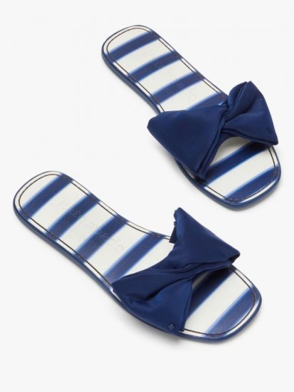 Kate Spade | Awning Strpe/Otrspce Bikini Bow Slide Sandals - Click Image to Close