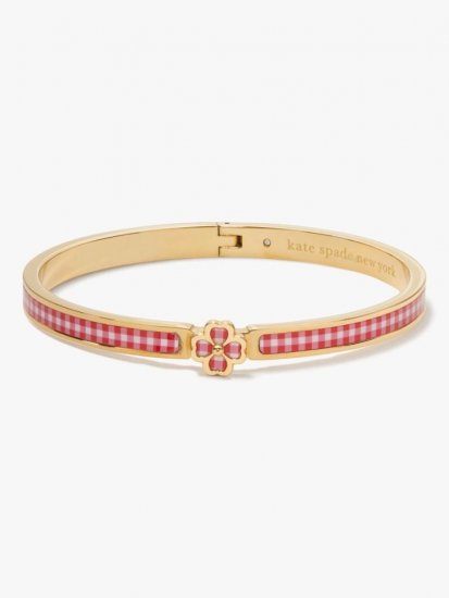 Kate Spade | Lava Falls Heritage Spade Flower Metal Thin Hinged Bangle - Click Image to Close