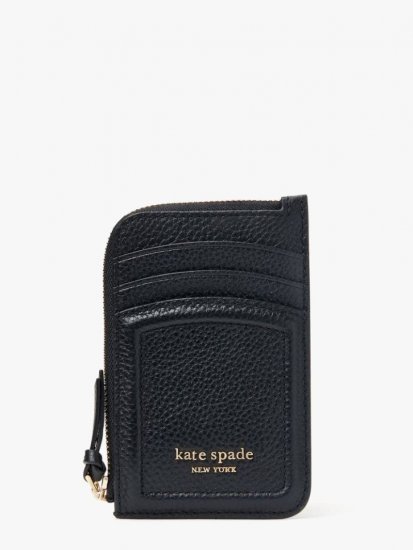 Kate Spade | Black Knott Zip Cardholder - Click Image to Close