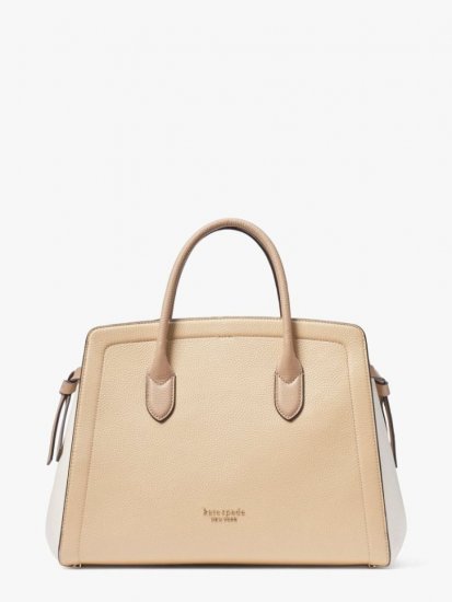 Kate Spade | Warm Stone Multi Knott Colorblocked Large Satchel - Click Image to Close