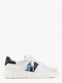 Kate Spade | Opt Wht/Blazer Blue Keswick Spade Flower Jacquard Sneakers