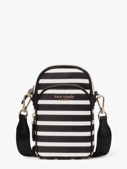 Kate Spade | Black Multi The Little Better Sam Hill Stripe North South Phone Crossbody - Click Image to Close