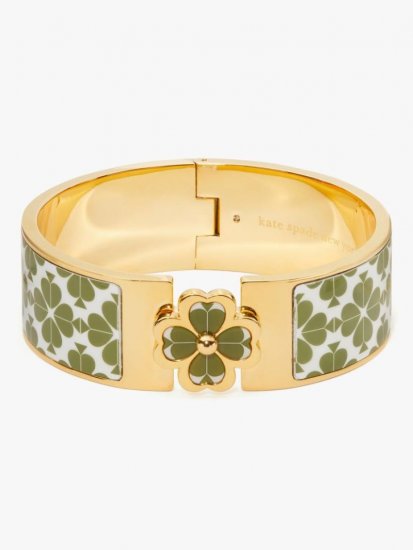 Kate Spade | Courtyard Heritage Spade Flower Wide Hinged Bangle - Click Image to Close