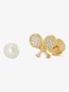 Kate Spade | Cream Multi Queen Of The Court Tennis Asymmetrical Studs