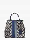 Kate Spade | Blue Multi Spade Flower Jacquard Everything Stripe Medium Tote