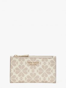 Kate Spade | Parchment Multi Spade Flower Coated Canvas Small Slim Bifold Wallet