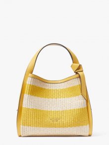 Kate Spade | Morning Light Multi Knott Striped Straw Medium Crossbody Tote