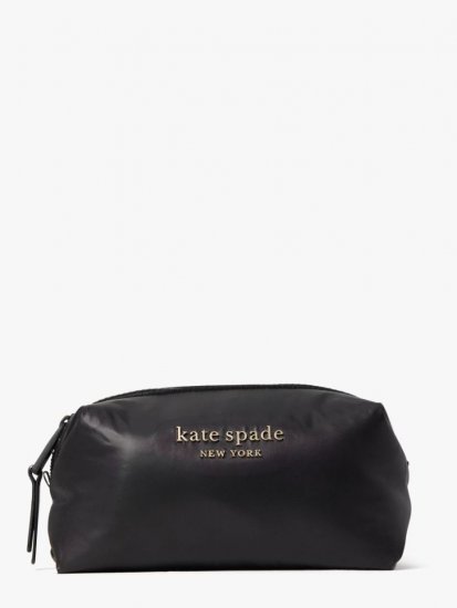 Kate Spade | Black Everything Puffy Medium Cosmetic Case - Click Image to Close