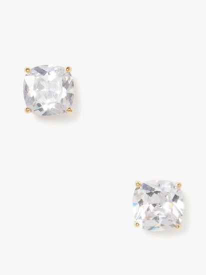 Kate Spade | Clear Mini Small Square Studs - Click Image to Close