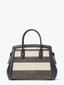 Kate Spade | Black Multi. Knott Striped Straw Medium Satchel