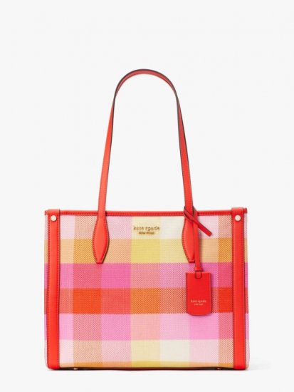 Kate Spade | Pink Multi Market Madras Medium Tote - Click Image to Close