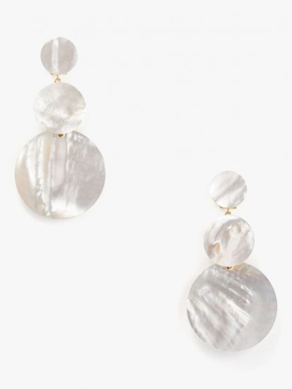 Kate Spade | White. Liana Stacked Disc Earrings - Click Image to Close
