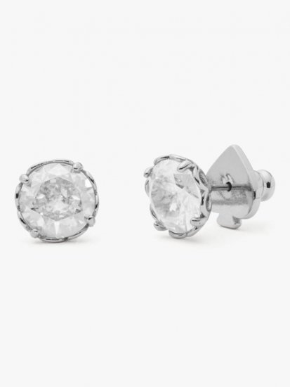 Kate Spade | Clear/Silver That Sparkle Round Earrings - Click Image to Close