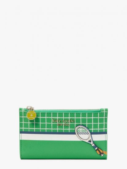 Kate Spade | Fresh Greens Multi Courtside Small Slim Bifold Wallet - Click Image to Close