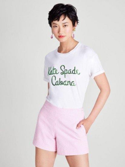 Kate Spade | Fresh White Cabana Logo Tee - Click Image to Close