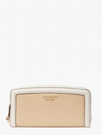 Kate Spade | Warm Stone Multi Knott Colorblocked Slim Continental Wallet - Click Image to Close