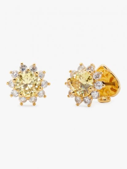 Kate Spade | Yellow. Sunny Stone Halo Studs - Click Image to Close