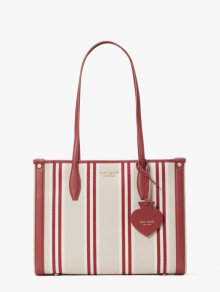 Kate Spade | Red Jasper Multi Market Striped Canvas Medium Tote