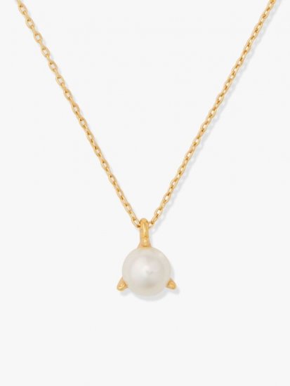 Kate Spade | Cream/Gold Brilliant Statements Tri-Prong Pendant - Click Image to Close