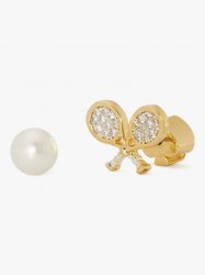 Kate Spade | Cream Multi Queen Of The Court Tennis Asymmetrical Studs