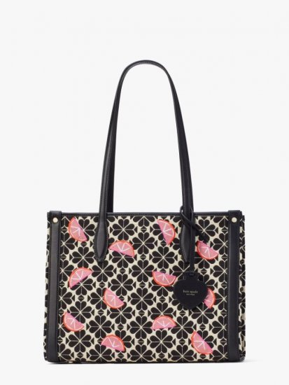 Kate Spade | Grapefruit Soda Multi. Spade Flower Jacquard Grapefruits Market Medium Tote - Click Image to Close