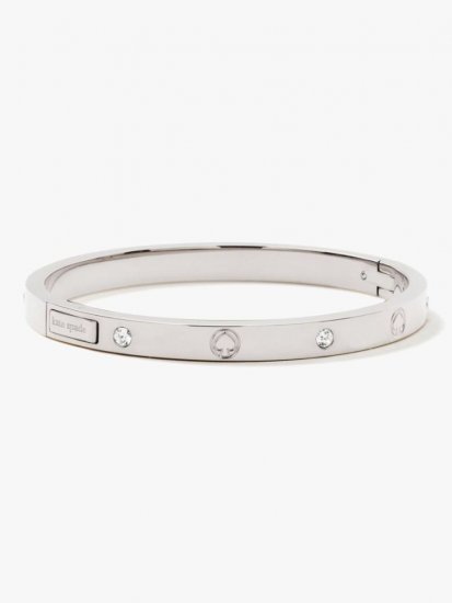 Kate Spade | Silver Infinite Spade Engraved Spade Bangle - Click Image to Close