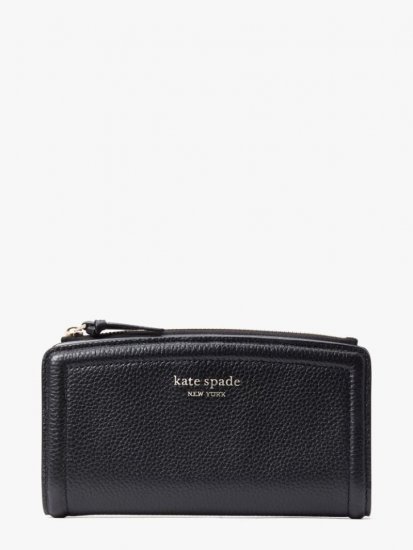 Kate Spade | Black Knott Zip Slim Wallet - Click Image to Close