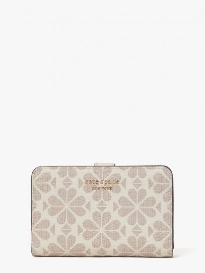 Kate Spade | Parchment Multi Spade Flower Coated Canvas Compact Wallet - Click Image to Close