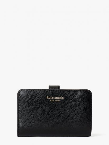 Kate Spade | Black Spencer Compact Wallet - Click Image to Close