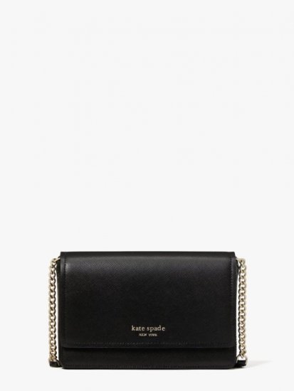 Kate Spade | Black Spencer Flap Chain Wallet - Click Image to Close